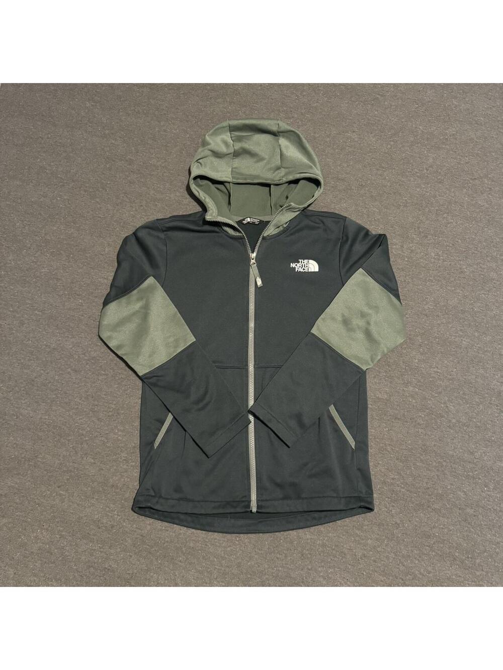The North Face green and black hoodie for kids